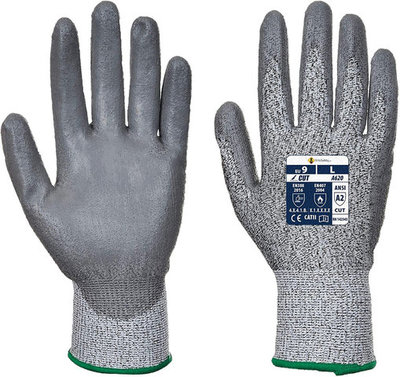 CUT RESISTANT PU COATED GLOVE SIZE 9 LRG, CUT LEVEL 2